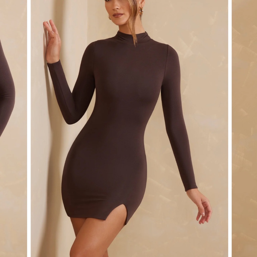 Cream Asymmetrical Bodycon Dress